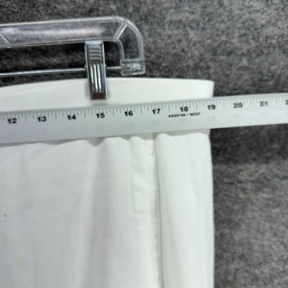 J. Jill Cropped Pants Women L Large White High Rise Pull On Capri Flat Front - Picture 3 of 9